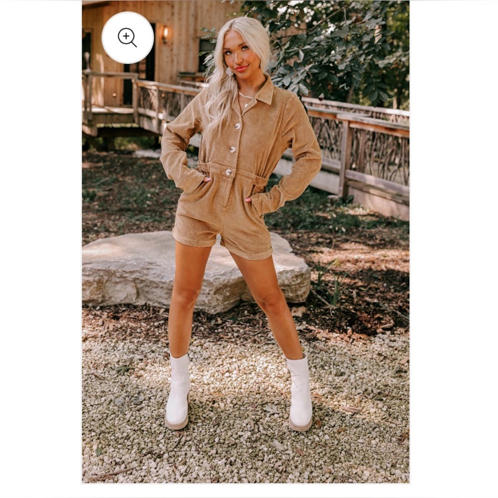 NWT Brown Corduroy Romper